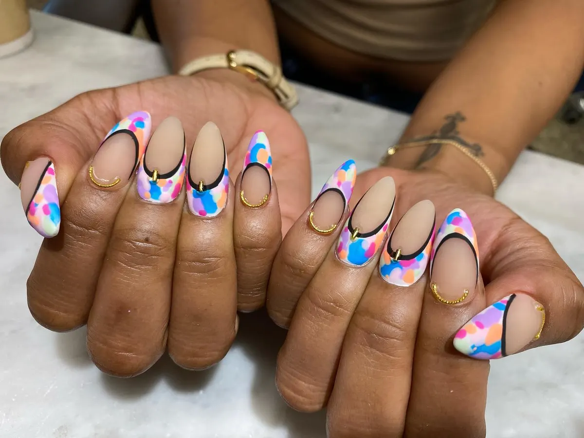White sculpted French nails